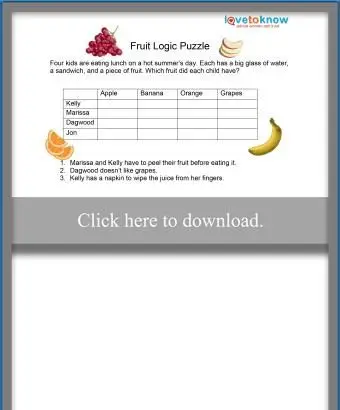 Logické puzzle Milovníci ovocia