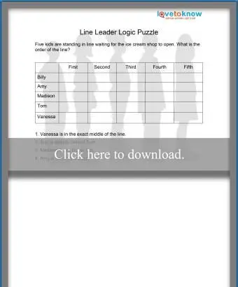 Logická hádanka Line Leader