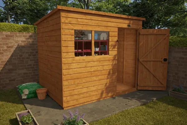 Rowlinson Oxford 4ft x 3ft Wooden Apex Garden Shed with Lean-To