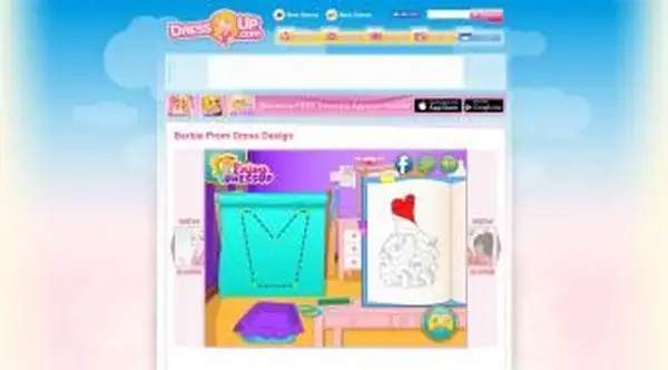 צילום מסך של משחק עיצוב שמלות לנשף ברבי