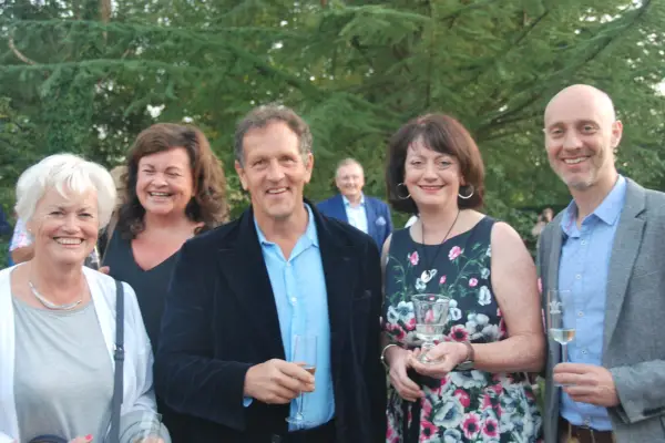 Monty Don mingled with guests before giving a pre-dinner talk