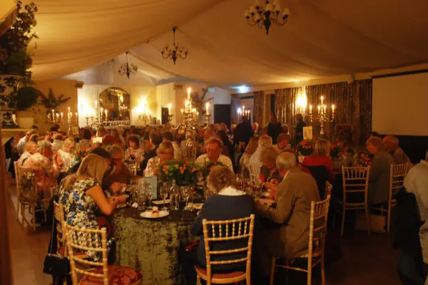 Dinner was enjoyed in the Orchard Pavilion after talk by Monty