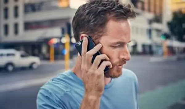 Joven, en, el suyo, teléfono