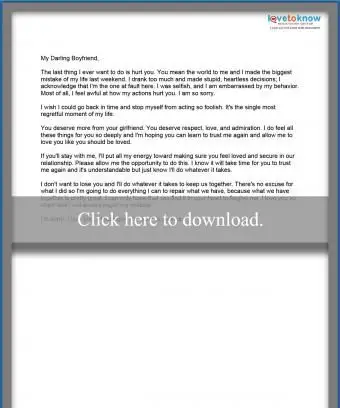 List z przeprosinami