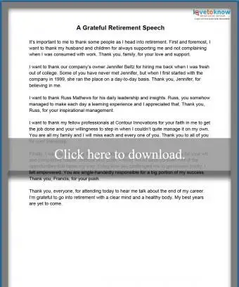 Vďačná reč o dôchodku