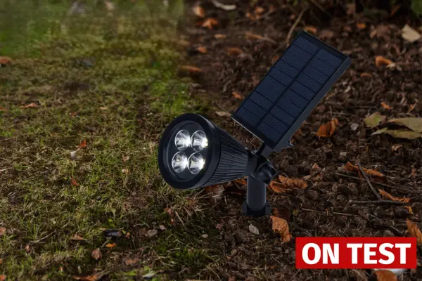 Wickes Lutec Solar Superspot LED Spike Light with Integrated Solar Panel - Verdantvows