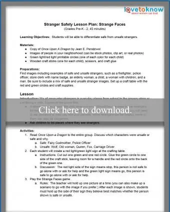 Plan de lección de Strange Faces