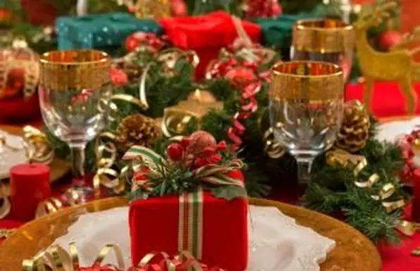 伝統的なクリスマスディナーの設定