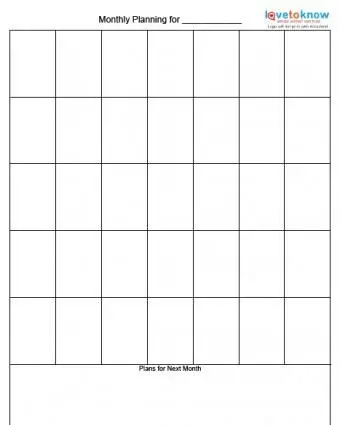 pusty kalendarz miesięczny