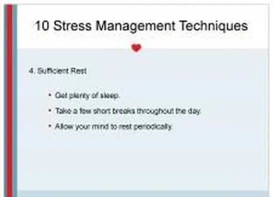 Gestion du stress par le repos