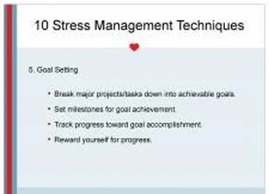 Fixer des objectifs pour la gestion du stress