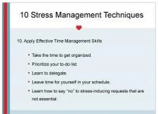 La gestion du temps réduit le stress