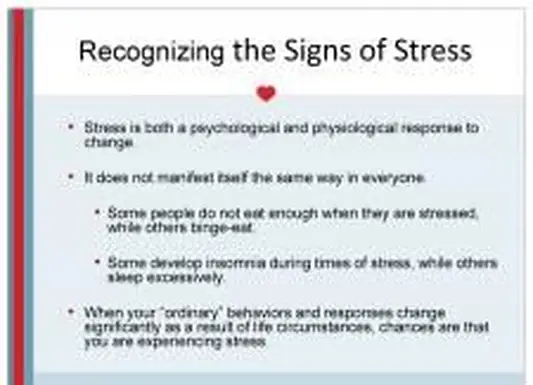 Reconnaître les signes du stress