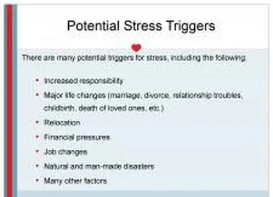 Déclencheurs potentiels de stress