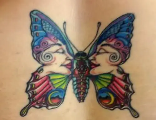 borboleta com rostos