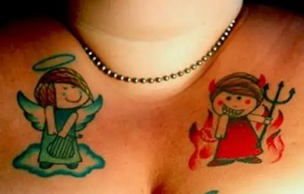 Ange Chérubin et Diable Tattoo