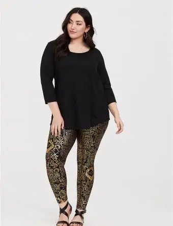 Leggings in lamina d'oro con mappa dei predoni di Harry Potter