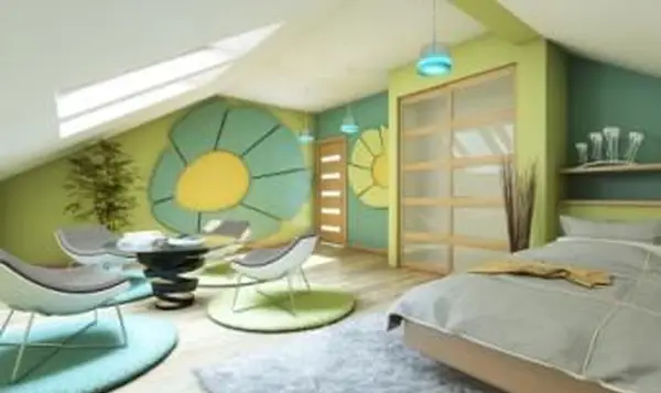 Zona de relajación de la habitación de adolescentes