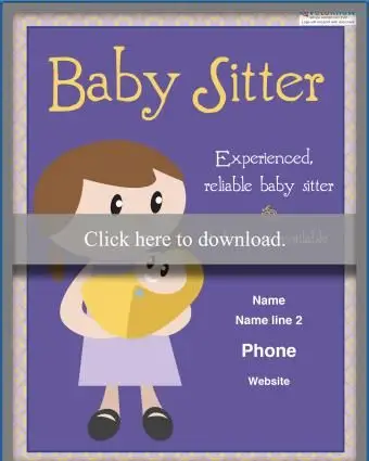 Póster Chica responsable niñera