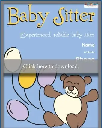 Póster Osos y globos niñera