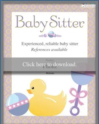 Cartel de niñera de juguetes para bebés