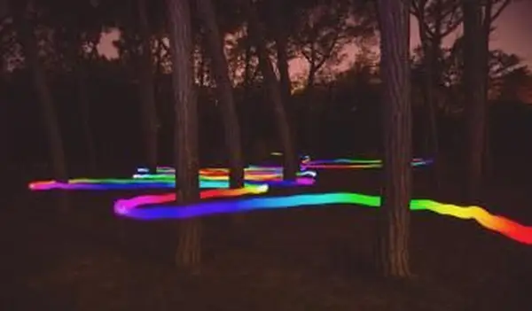 カラフルな光の道