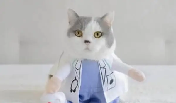 医者に扮した猫