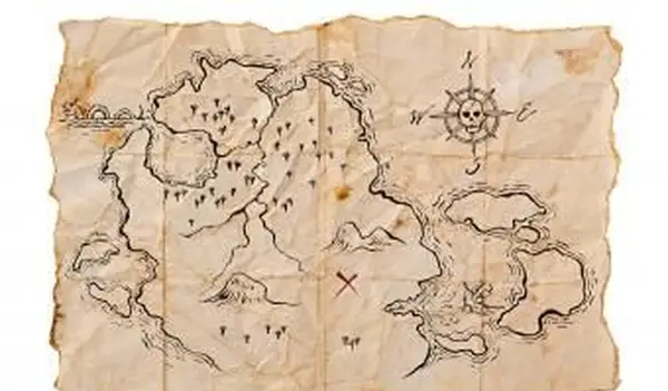 Mapa pirata del tesoro enterrado