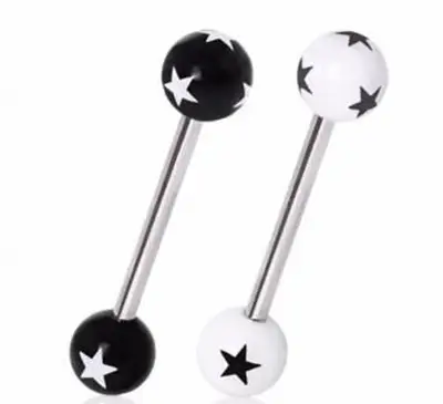 UV 코팅 아크릴 스타가있는 316L 바벨