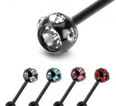 다중 스터드 CZ 티타늄 서지 컬 스틸 IP WildKlass 바벨 (개별 판매)