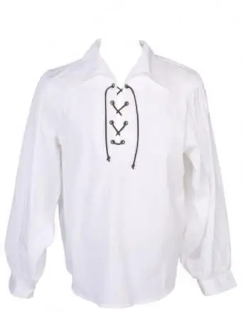 Camisa poeta branca de mangas compridas