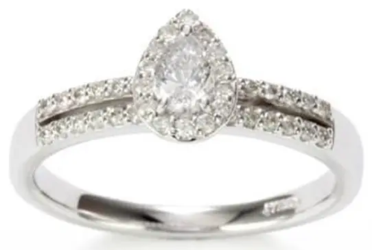 Bague de fiançailles diamant poire Kobelli