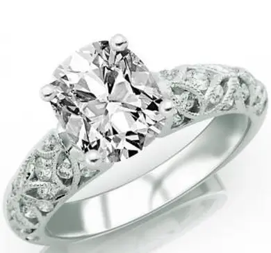 bague en or blanc en filigrane