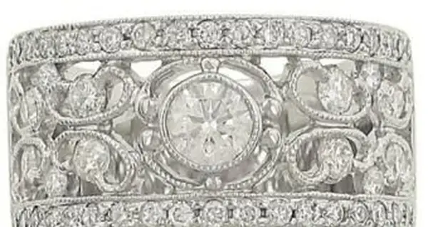 넓은 파베 다이아몬드 밴드