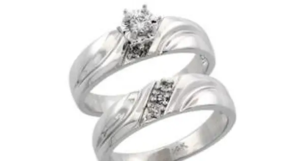 투피스 다이아몬드 약혼 반지 세트