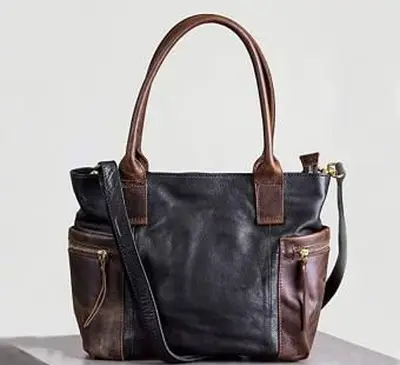 Rómska dvojfarebná kožená crossbody kabelka