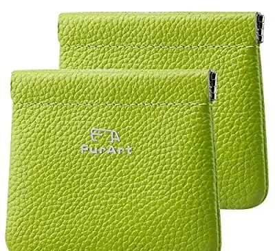 Paquete de 2 bolsillos de cuero genuino para monederos