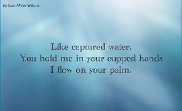 Haiku . dell'acqua catturata