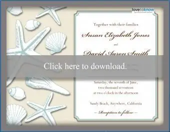 Strandhochzeitseinladungsschalen