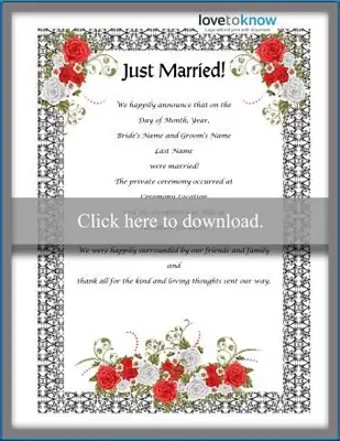 Hochzeitsankündigung frisch verheiratet