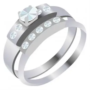 Conjunto de anel de diamante