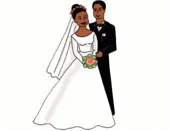 Clipart de casamento afro-americano