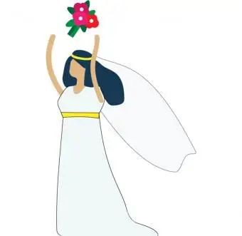 Noiva morena caucasiana