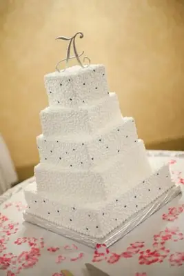 Cornelli Spitze quadratische Hochzeitstorte