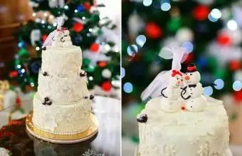 gâteau de mariage d'hiver