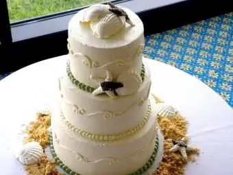 bolo de concha com areia