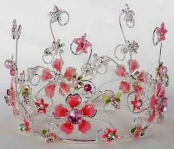 ピンクフローラルケーキクラウン