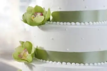 緑のリボンとケーキ