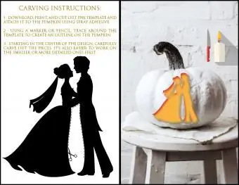 Šablóna na vyrezávanie tekvice zo snúbenca