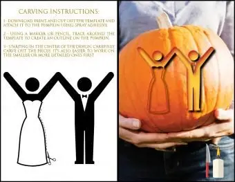 Šablóna tekvica nevesta a ženích